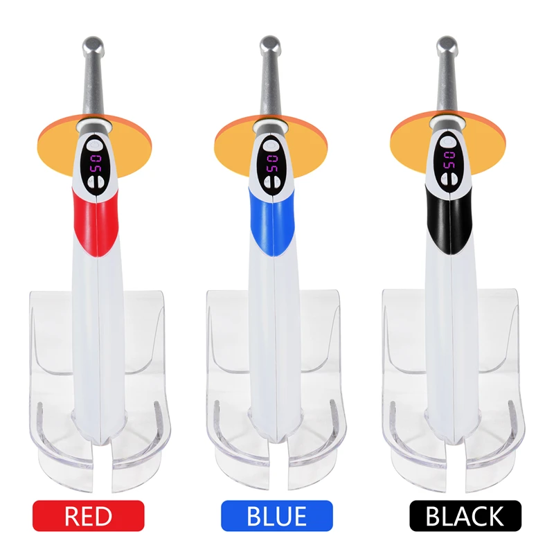 1s/5s Dental Curing Light Lamp for Resin Cure Wireless LED Blue light 1800-2500mw Rechargeable