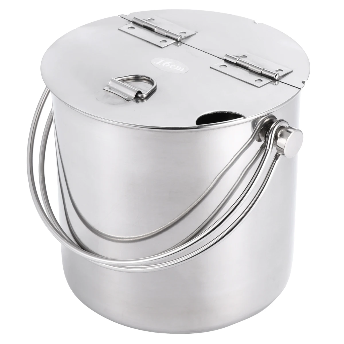 

Stainless Steel Bucket Portable Container Lid for Bar H Easy to Clean Rust Proof Ice Bucket With H Party Supplies
