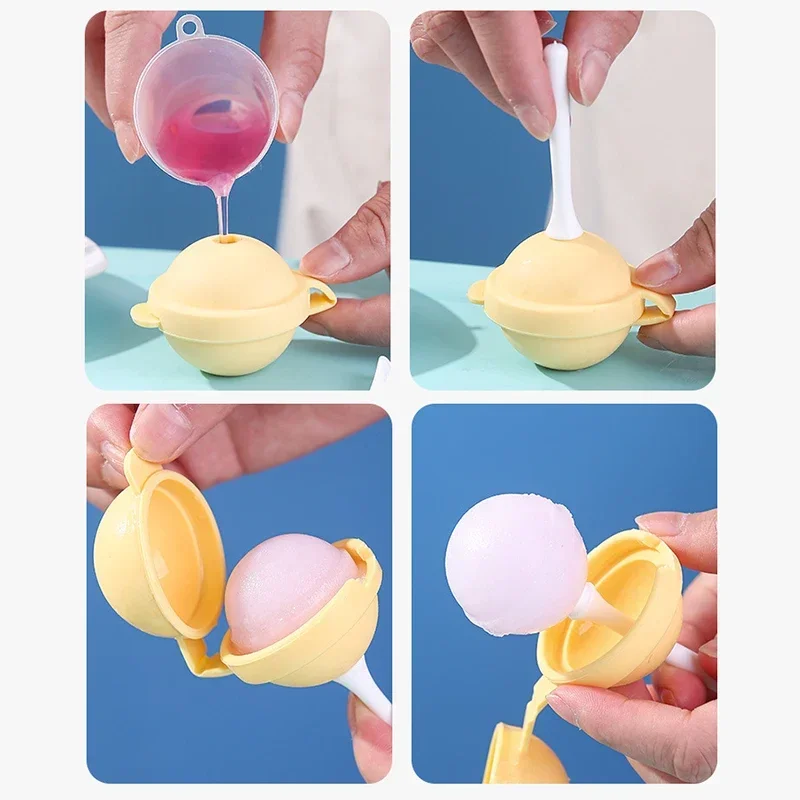 Lollipop Silicone Ice Box Popsicle Mold Mini Ice Cream Maker Ice Mold Household Popsicle Ball Diy Mold Homemade Popsicle Tools