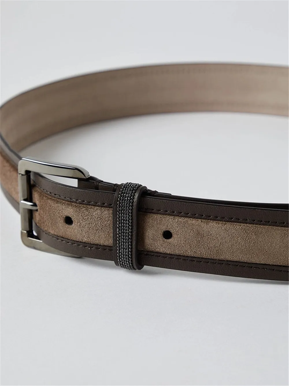 Women's Fashionable Casual Beading Belt With Leather Trimmed High Quality 2024