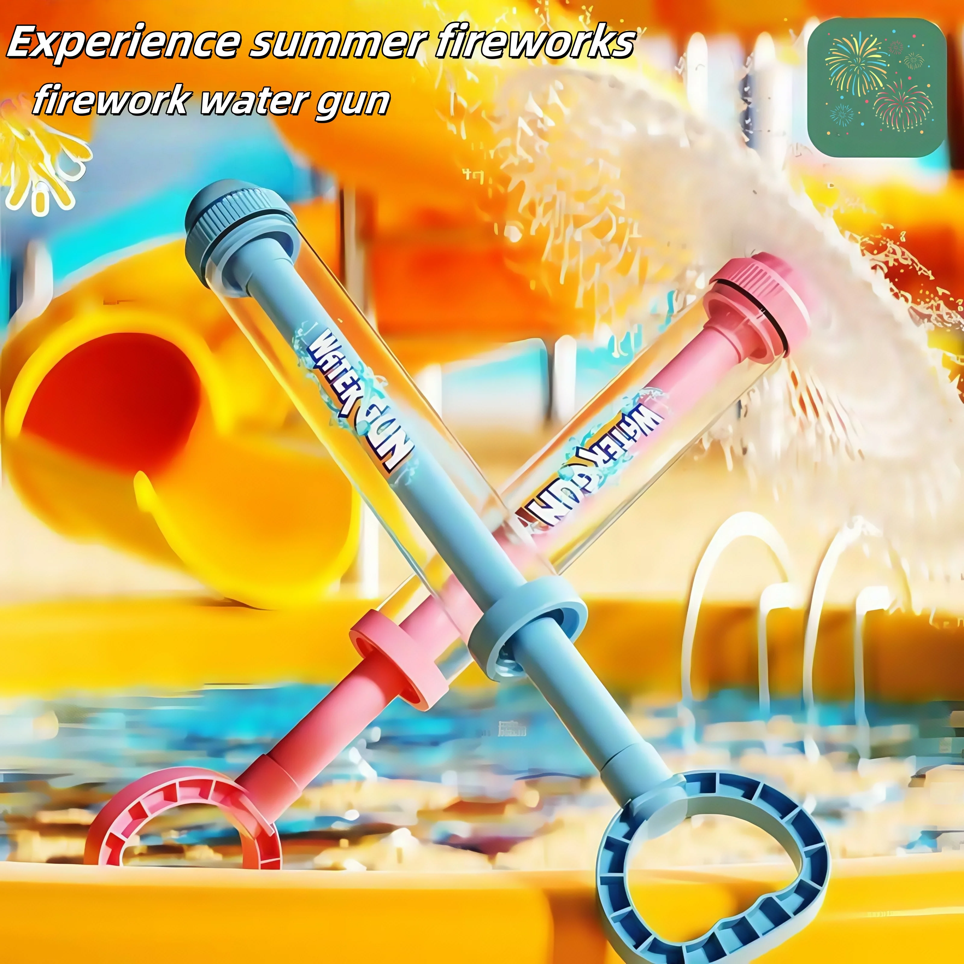 Pistola de agua de fuegos artificiales, herramienta de Dios de agua, playa, pequeño rociador de agua, pistola de agua para tirar de fuegos artificiales, juguete de regalo para jugar a la deriva para niños