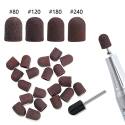 50pcs/lot 10*15mm Sanding Block Sleeves Without Grip Pedicure Tools Electric Nail Drill Polishing Accessories