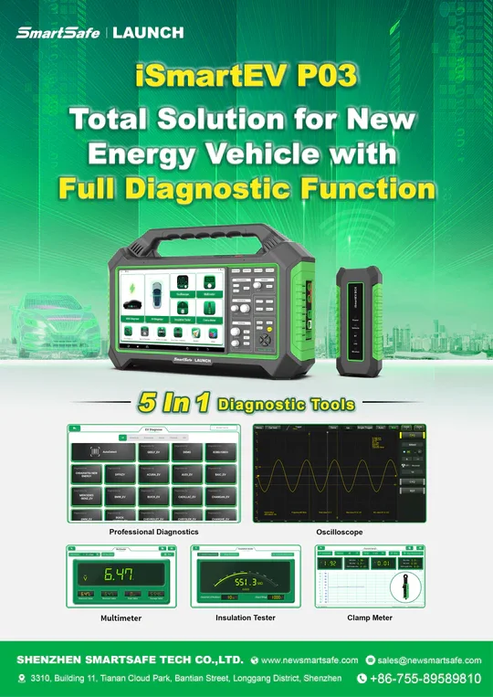 CAR COMPREHENSIVE TESTER SMARTSAFE ISMARTEV P03 5 in 1 New Energy Vehicle Integrated Detector