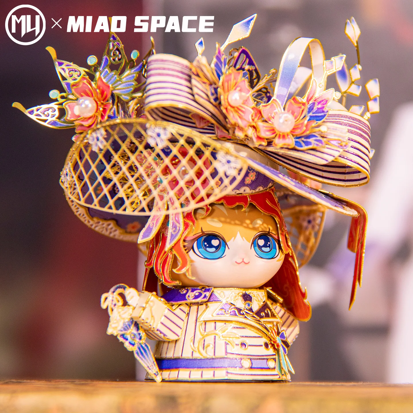 أحجية الصور المقطوعة المعدنية ثلاثية الأبعاد من MU Ruth Cat، لعبة ألغاز ذاتية الصنع، ديكور مكتب سطح المكتب، تخفيف التوتر، هدية ملونة لصديقتك