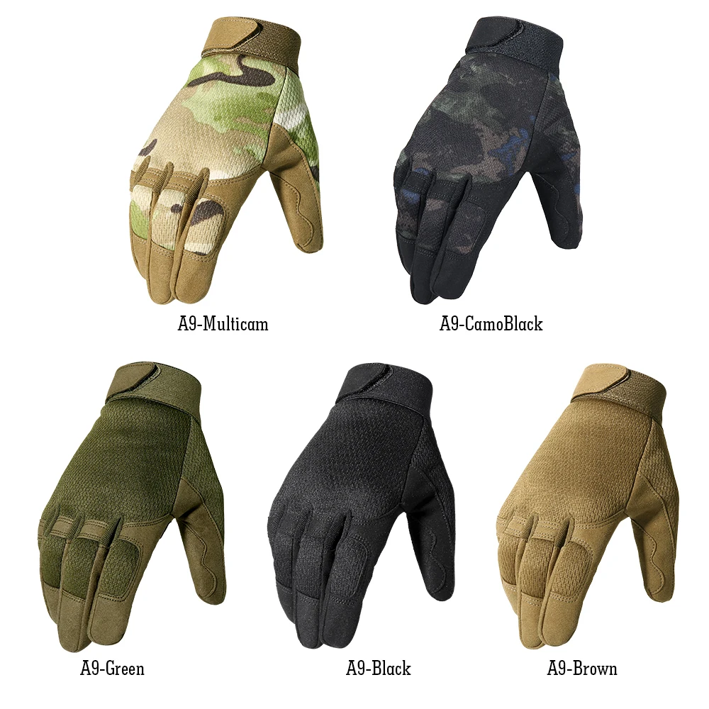 Summer Men Tactical Gloves Outdoor Sport Cycling Hunting Full Finger Glove Bicycle Mittens Camo Airsoft Hiking Climbing Shooting