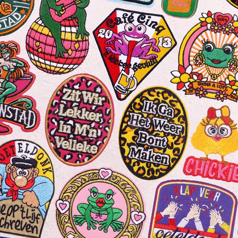 

Netherland Carnival Oeteldonk Emblem Embroidered Patches Iron On Patches For Clothing Dutch Carnival Frog Patch Festival Decor