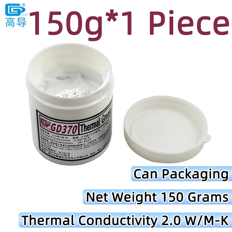 Nettogewicht 1/3/7/15/30/100/150 Gram Wit GD370 Thermisch geleidende vetpasta Gips Koellichaamverbinding voor CPU SSY ST CN HT
