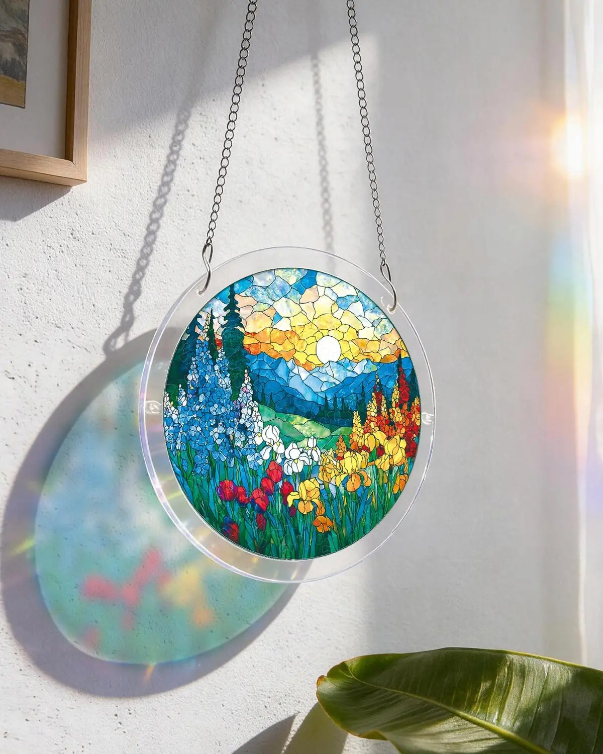 Acrylic Puzzle Suncatcher 83 Pieces, Dawn Blossom Sea Sun Catchers Puzzle, DIY SunCatchers Puzzles Window Hanging, Garden Decor - view 3