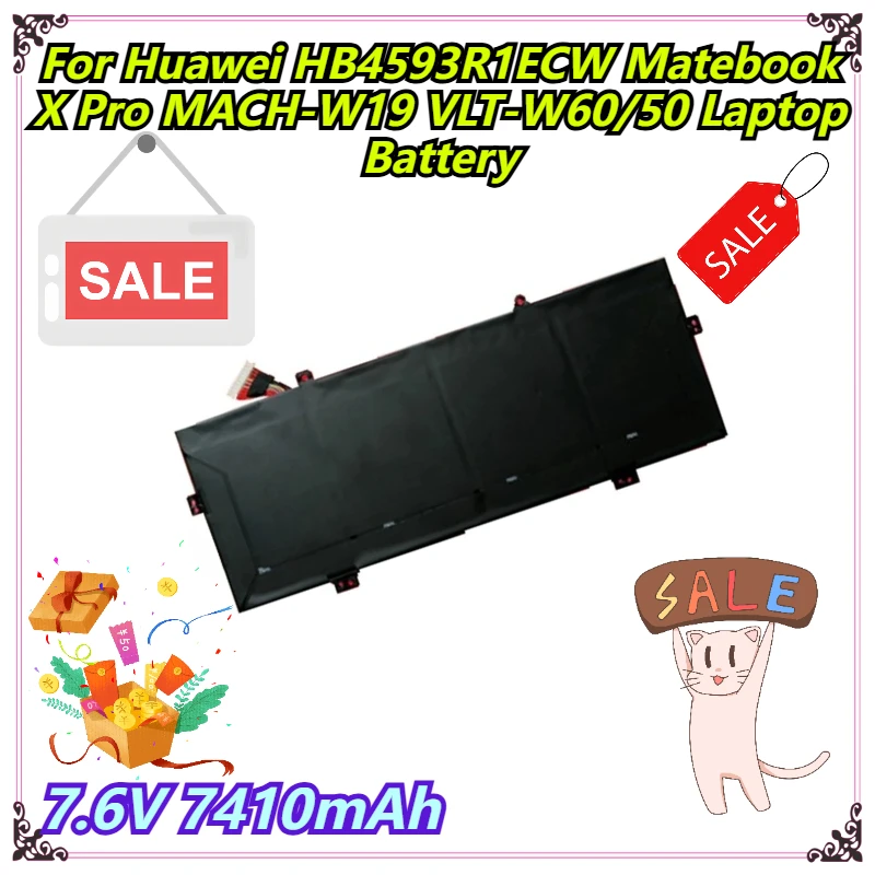 

7.6V 7410mAh For Huawei HB4593R1ECW Matebook X Pro MACH-W19 VLT-W60/50 Laptop Battery