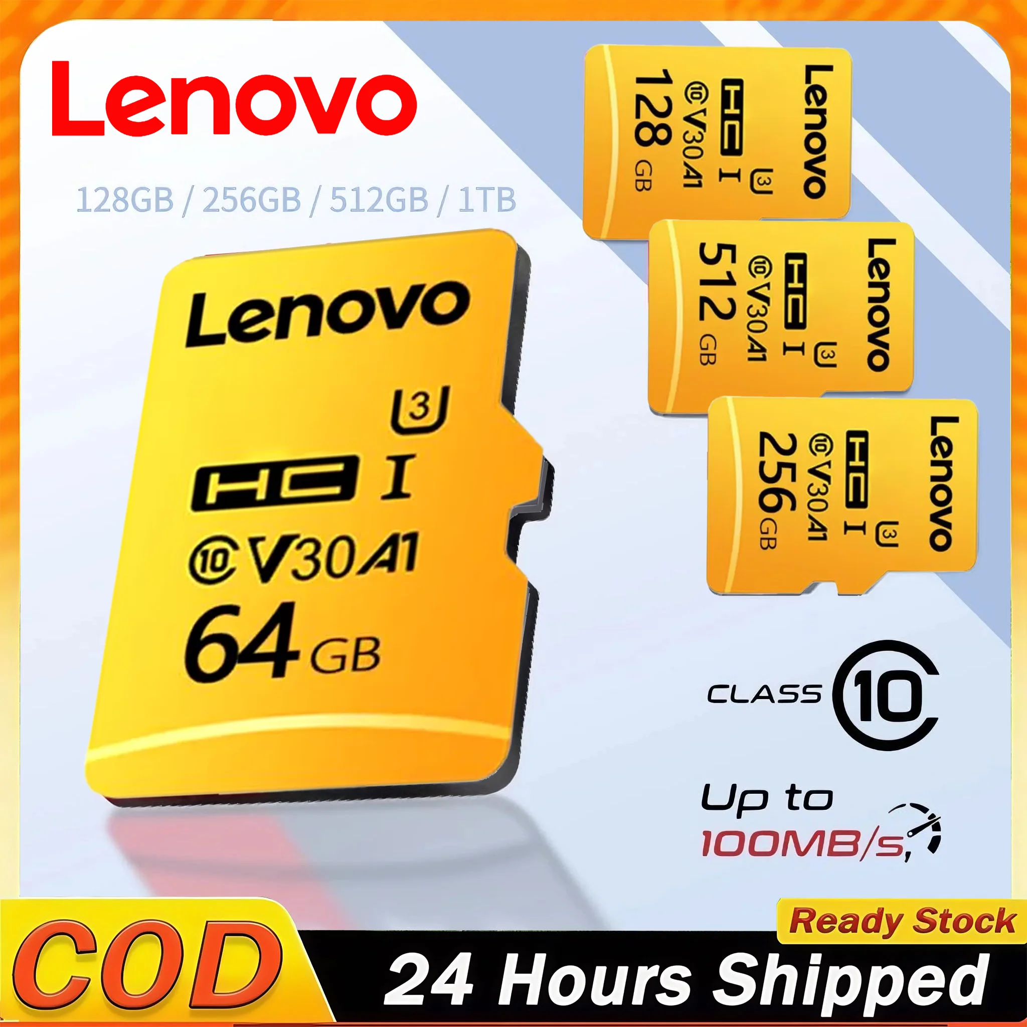 Lenovo Memory Card Micro SD Card A2 A1 V30 U3 Flash Cards 128GB 64GB Card Memory Microsd compatible For DJI pocket 3 product