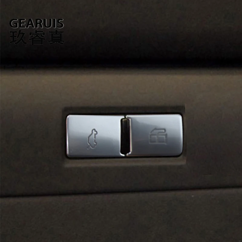 Car Styling Trunk Fuel Flap Release Switch Button Cover For Audi Q7 4l 2006-2009 decoration Sticker Interior Auto Accessories