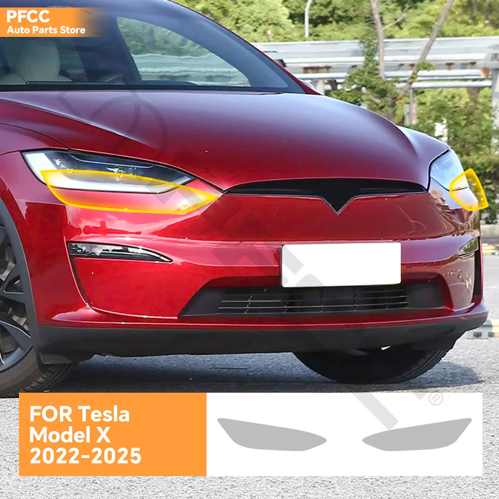 

for Tesla Model X 2022-2025 Clear Headlight Taillight Protection Film 8.5mil Invisible Anti-Scratch Wrap Car Accessories