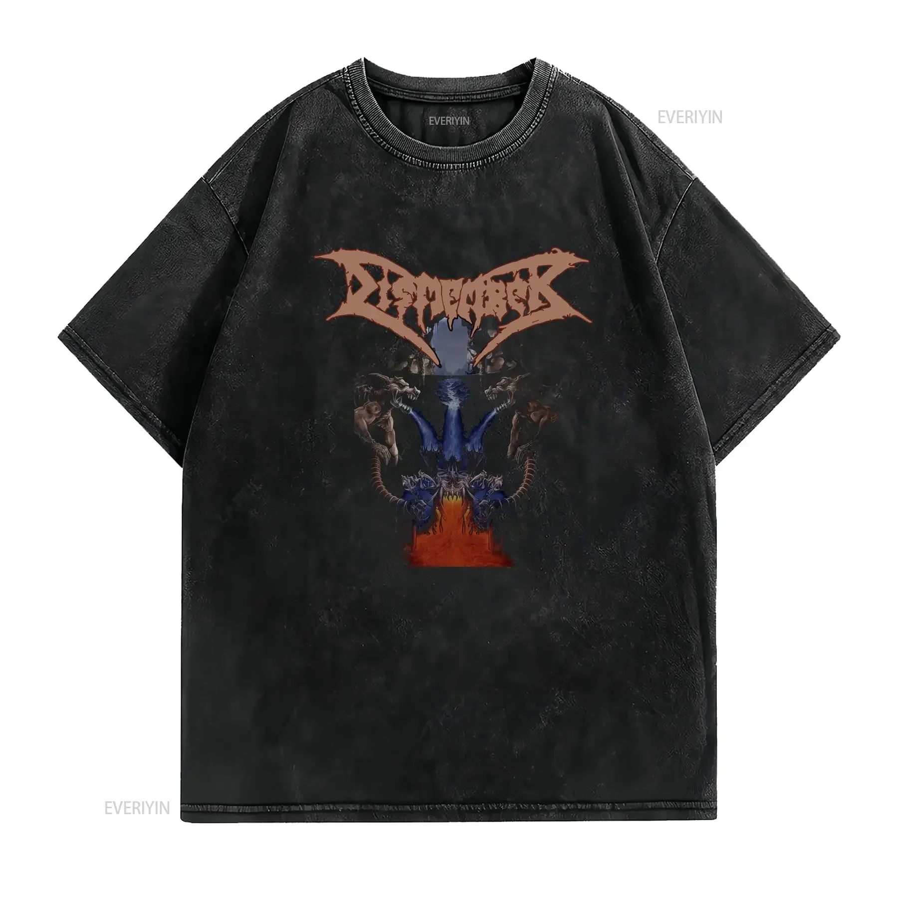 VINTAGE 90s DISMEMBER LIKE AN EVER FLOWING STREAM TEE PRINT SHORT SLEEVE Used 52 vintage Washed streetwear Comfortable