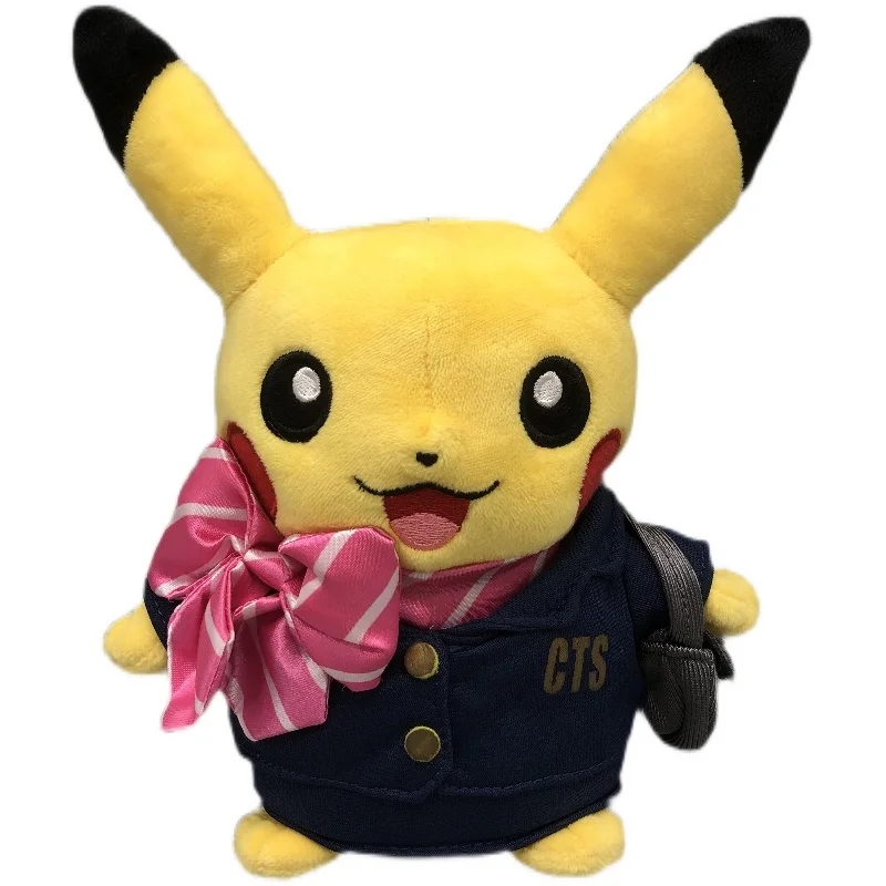 Brinquedo de pelúcia oficial do capitão e comissário de bordo Pokémon Pikachu - edição limitada exclusiva do aeroporto, boneca de pelúcia fofa colecionável