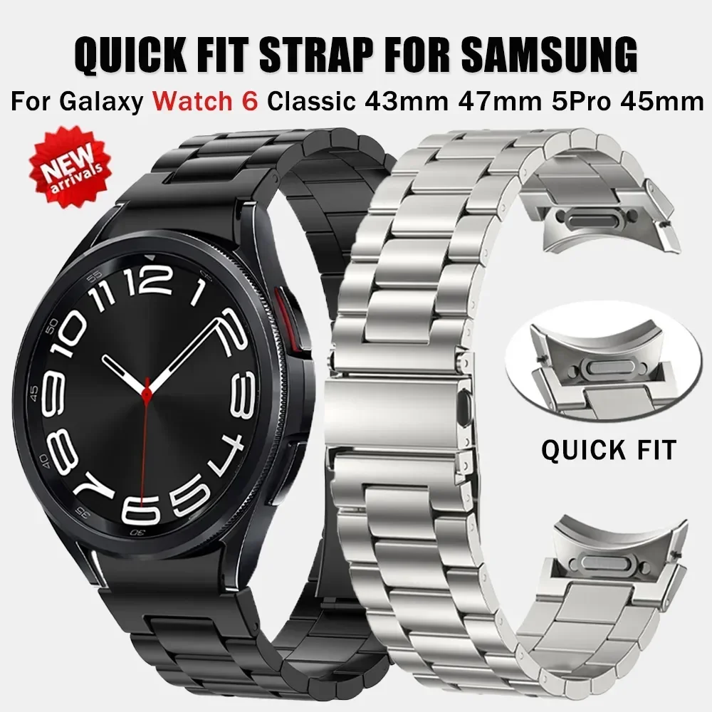 Hiçbir Boşluk Hızlı Fit Paslanmaz Çelik Kayış Samsung Galaxy Watch7 40 44 MM FE/6/Klasik 43 47mm Bant Izle 5Pro 45mm Bilezik