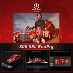 Time Micro 1:64 300 SEL Redpig Diecast Diorama Car Model Collection Miniature Carros Toys