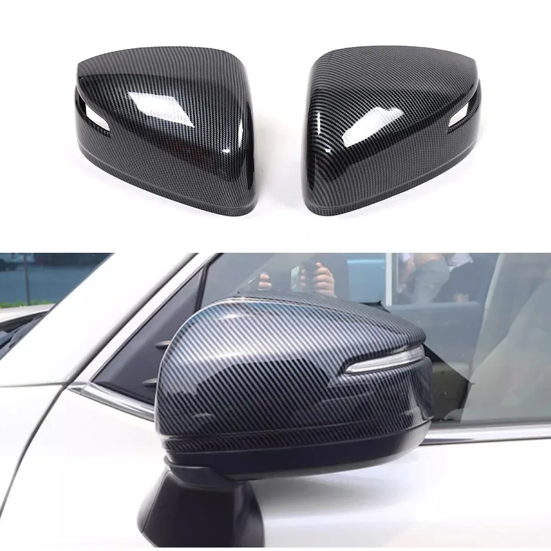 

For Toyota Land Cruiser 300 LC300 2022-2024 ABS Carbon Fiber Car Rearview Mirror Cap Cover Trim Accessories