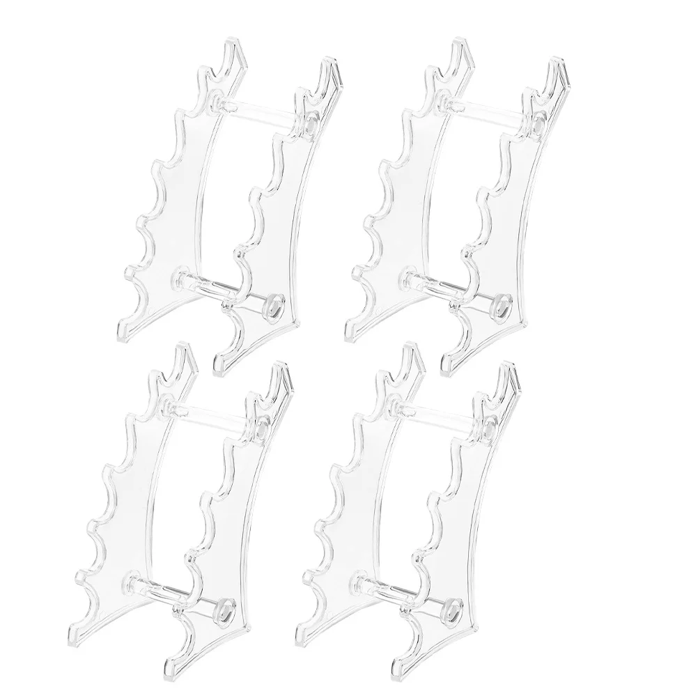 4 pezzi espositore a forma di arco materiale acrilico premium durevole design semplice penne per negozi cosmetici pennelli matite per sopracciglia