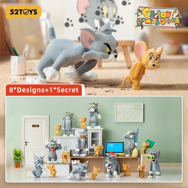 52TOYS Mystery Box TOM und JERRY States of Mind-Serie, süße Figuren, Desktop-Dekoration, Sammlerspielzeug, Anime-Merch