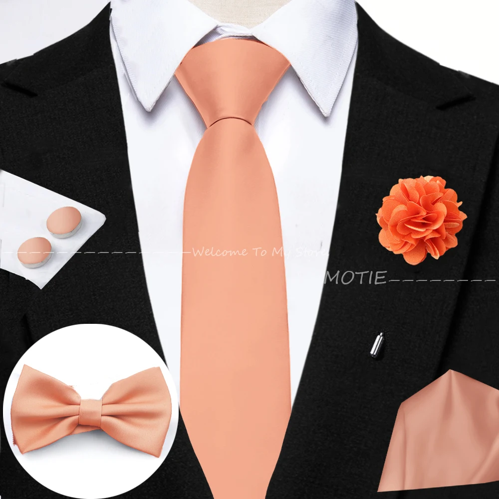 Hot Sale Burgundy Pink Necktie Set Include Polyester Bowtie Cufflink Floral Brooch For Groom Suit Wedding Cravat Shirt Accessory