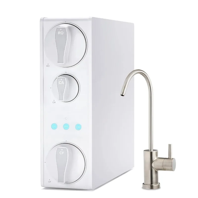 home.RO500AK-BN Tankless RO Reverse Osmosis Remineralization, Brushed Nickel Faucet, 2:1 Pure to Drain Ratio, White.