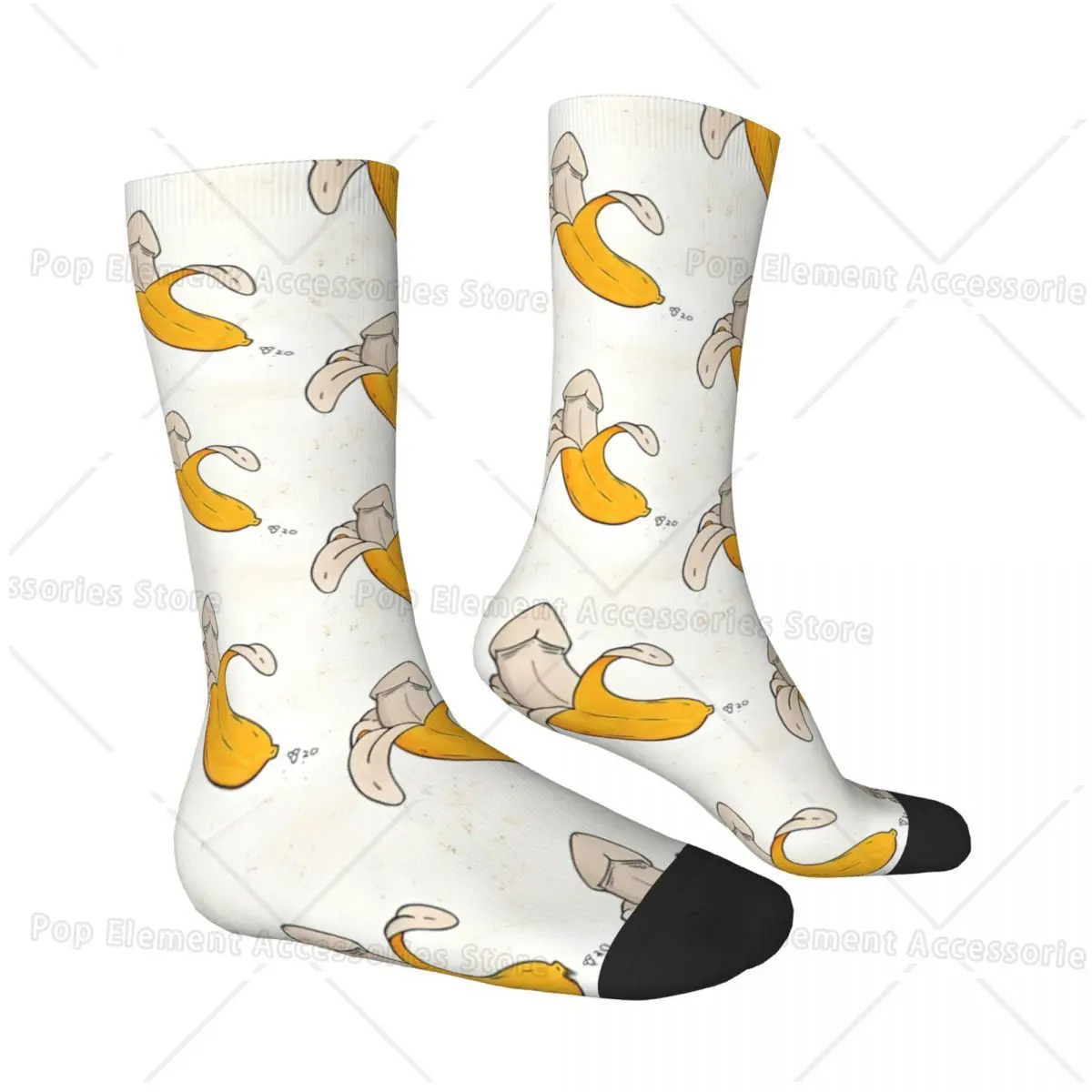 Banana Dicks Penis Socks Travel 3D Print Boy Girls Mid-calf Sock