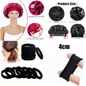 Neues weibliches solides Satin von Broads Wide Sleep Hut Unisex Kopf Elastic Elastic Hair Care Hair Nachthut Bonnet de Nuit 6 Hauptverkaufs Caraco Satin - №1