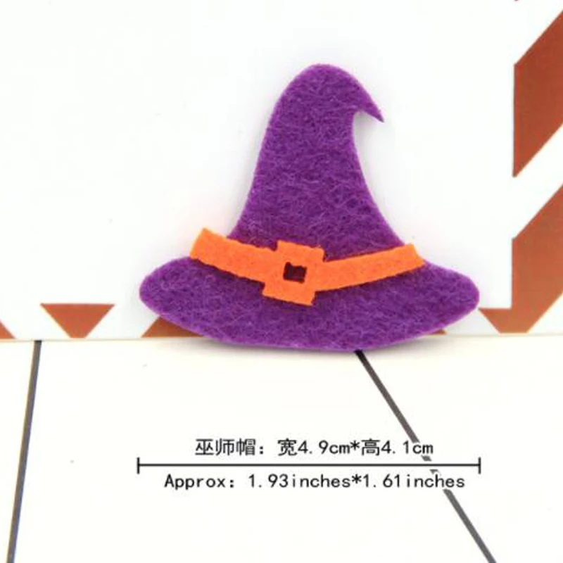 20pcs/lot Kawaii Glitter Halloween Series Patch Creative Felt Fabric Accessories Halloween Headdress Decoration Material