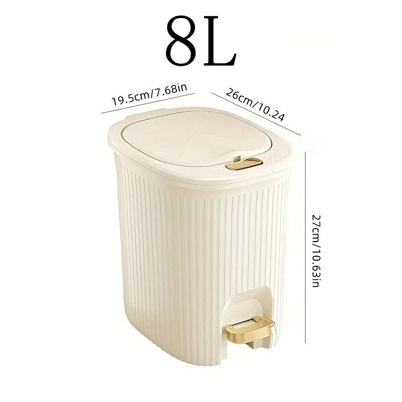 Trash Can with Lid Kitchen Standing Trash Can Large-capacity Bin Dustbin Bathroom Bucket Toilet Wastebasket Household Items