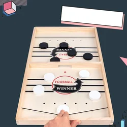 1Pc Fast Sling Puck Game Paced Wooden Table Hockey Winner Games Interactive Chess Toys Desktop Battle Board Game