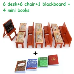 Mini Doll Accessory for LOLs doll School Classroom Pretend Play Toy Dollhouse Miniature Desk Blackboard Books Girls Gifts