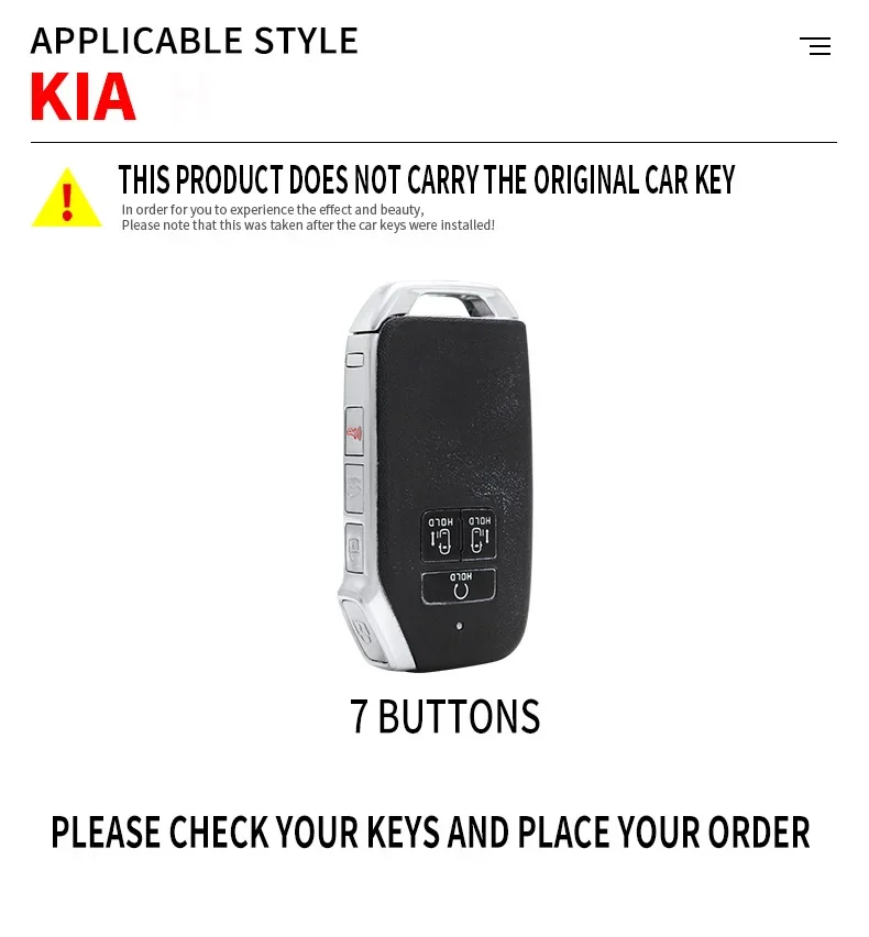 7 Buttons Zinc Alloy Leather Car Key Case Protection Cover Shell Keychain for Kia K5 K3 K4 Sportage Carnival Sedona Accesorios