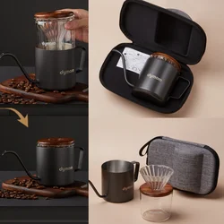 500ml Hand-brewed Coffee Pot Pour Over Coffee Maker Cone Glass Coffee Dripper Filter Coffee Pot Set Coffee Filter Cup