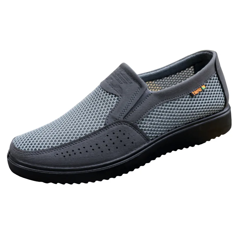 Sapatos casuais de malha respirável masculino, confortável, antiderrapante, leve, verão, novo, 2024