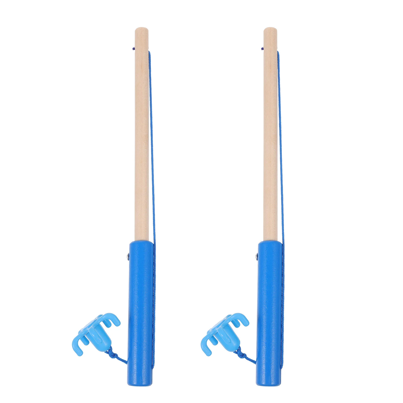 

2 Pcs Girl Toys Magnets Children's Fishing Magnetic Pole Creative Boy 2400X180X180CM Rod Blue Joysticks Wooden