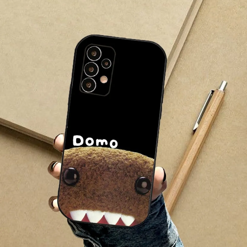 Cute D-Domo Kun Phone Case For Samsung S24,23,23,22,30,21,10,9,Note20 Ultra,Lite,Ultra,5G,Plus,FE,Black Soft Case