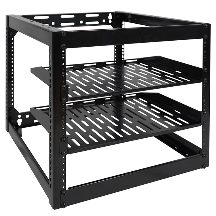 10U Network Rack - Wall Mounted Heavy Duty 4-Pillar Design to Accommodate All Your Network and AV Equipment - Open Frame