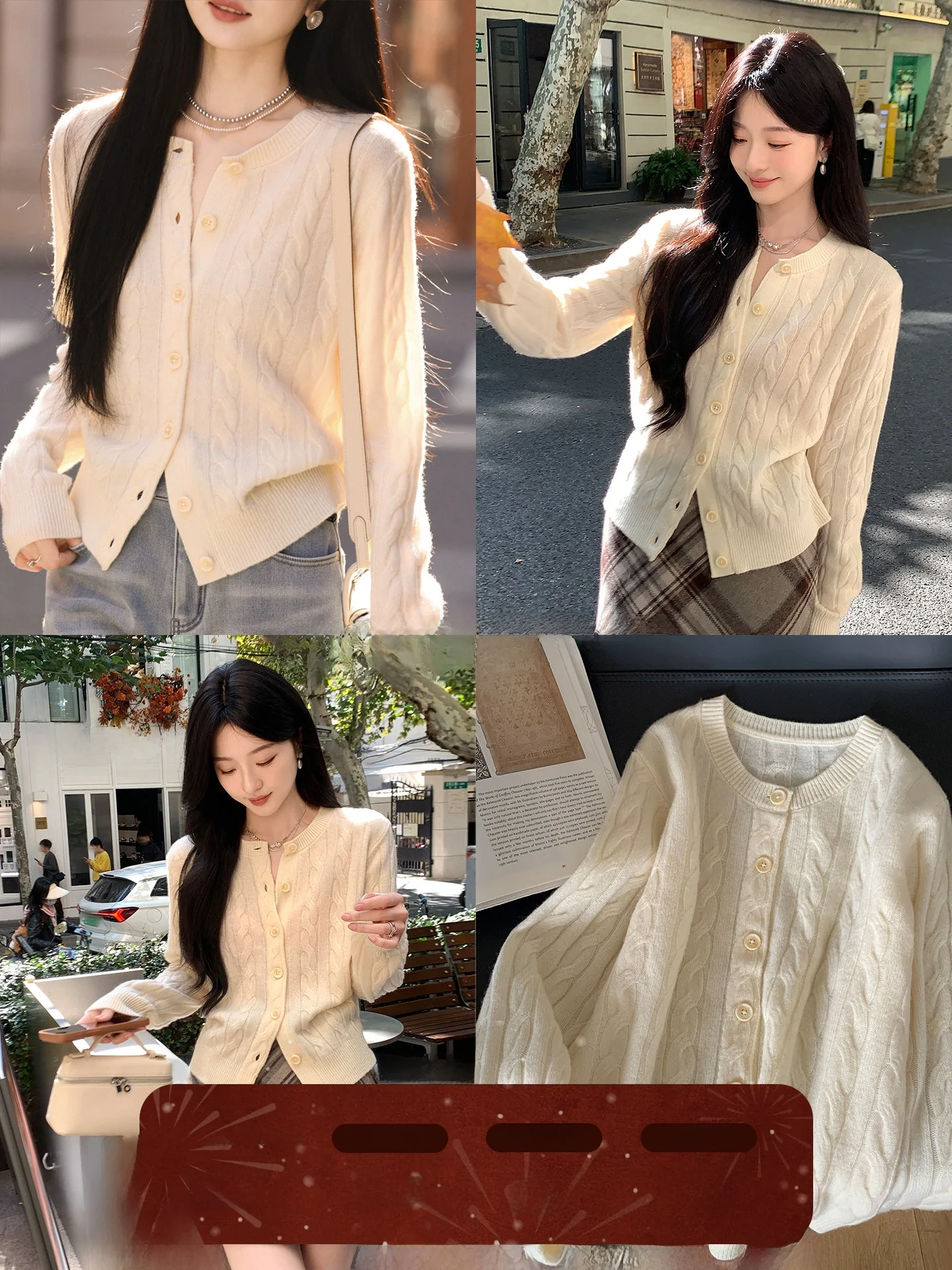 

Классический шерстяной свитер-кардиган Aboutpoem с двойной вязкой, женский, с круглым вырезом, на осень-зиму, с длинными рукавами, свободного кроя, комфортный