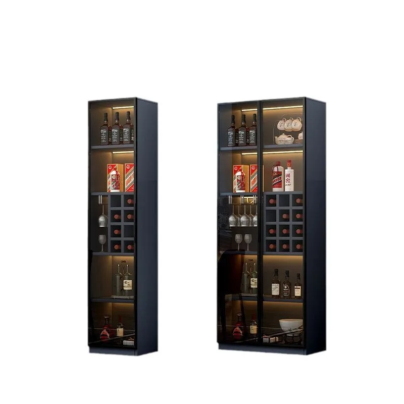 

Light luxury glass dining side cabinet household integrated side cabinet glass door display cabinet