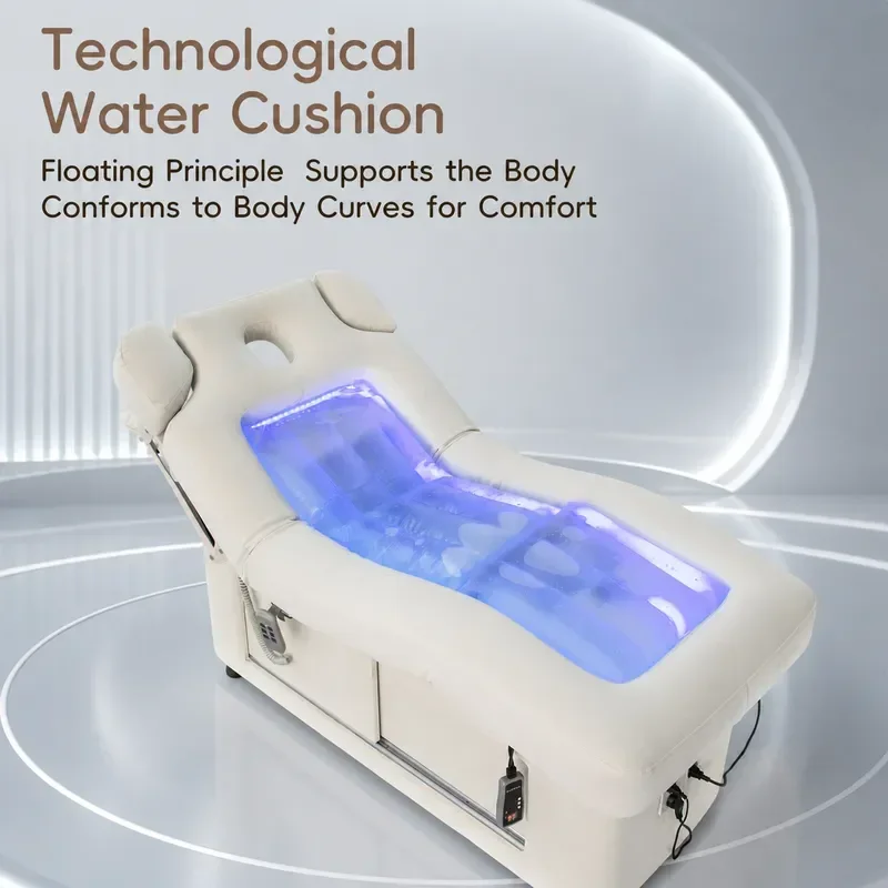 Electric Beauty Bed Heated Massage Therapy Table for Spa Club Professional Facial Treatment Furniture