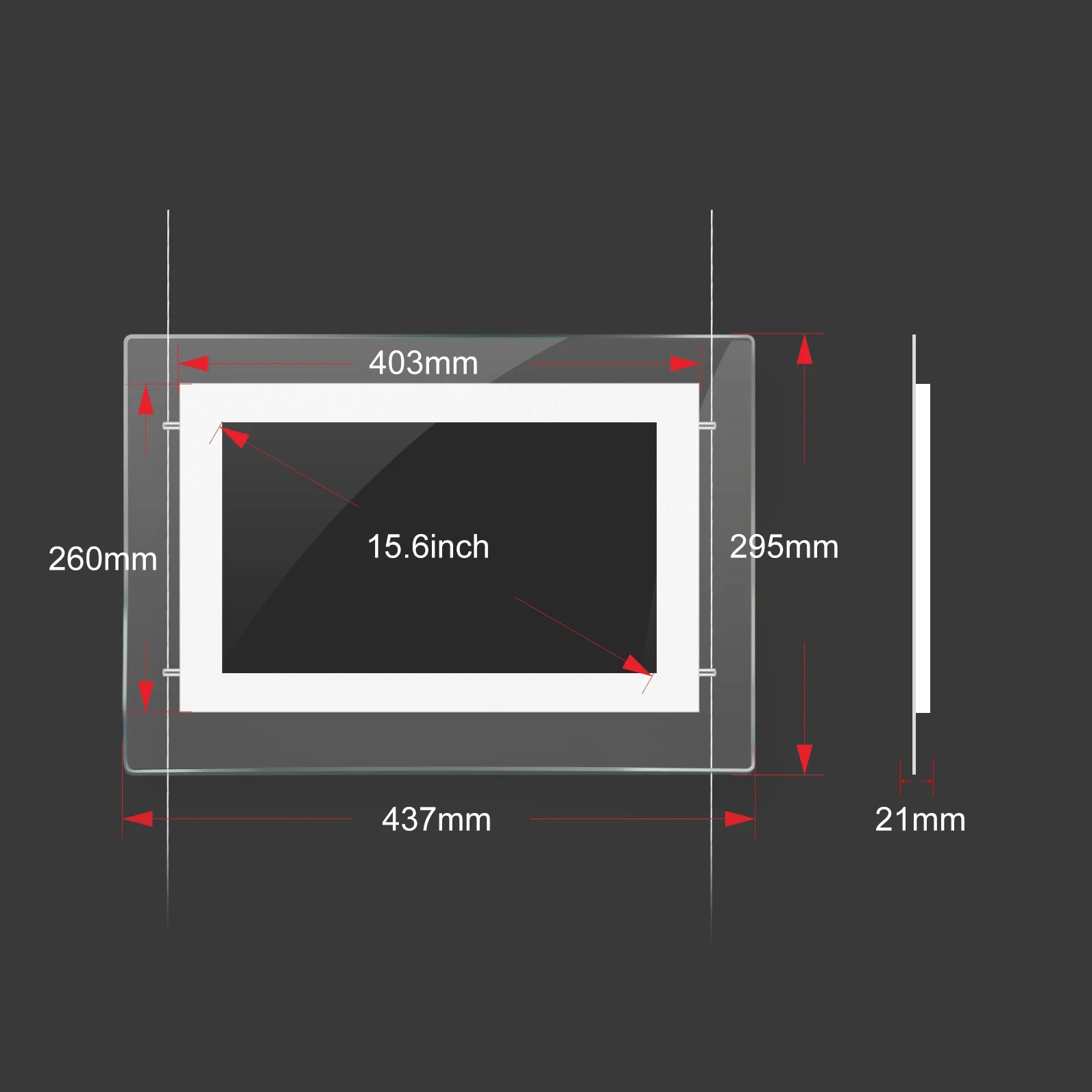 High Brightness 15.6'' 18.5'' 21.5'' Direct Window LCD Display for Multi-screen Digital Signage Sunshine Directly Visible