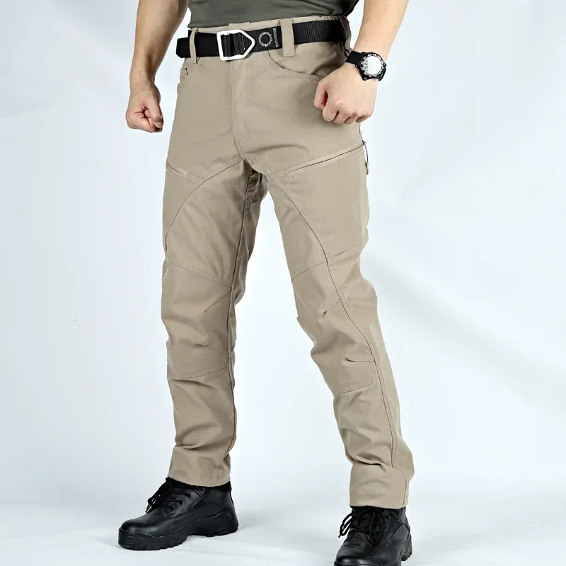 Spring Autumn Cargo Pants Men Military Waterproof Multi-pocket Tactical Pant Outdoor Army Wear-resistant Rip-Stop Work Trousers