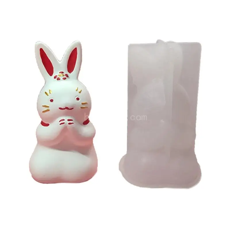 Blessing Rabbit Epoxy Resin Mold Plaster Soap Silicone Mould