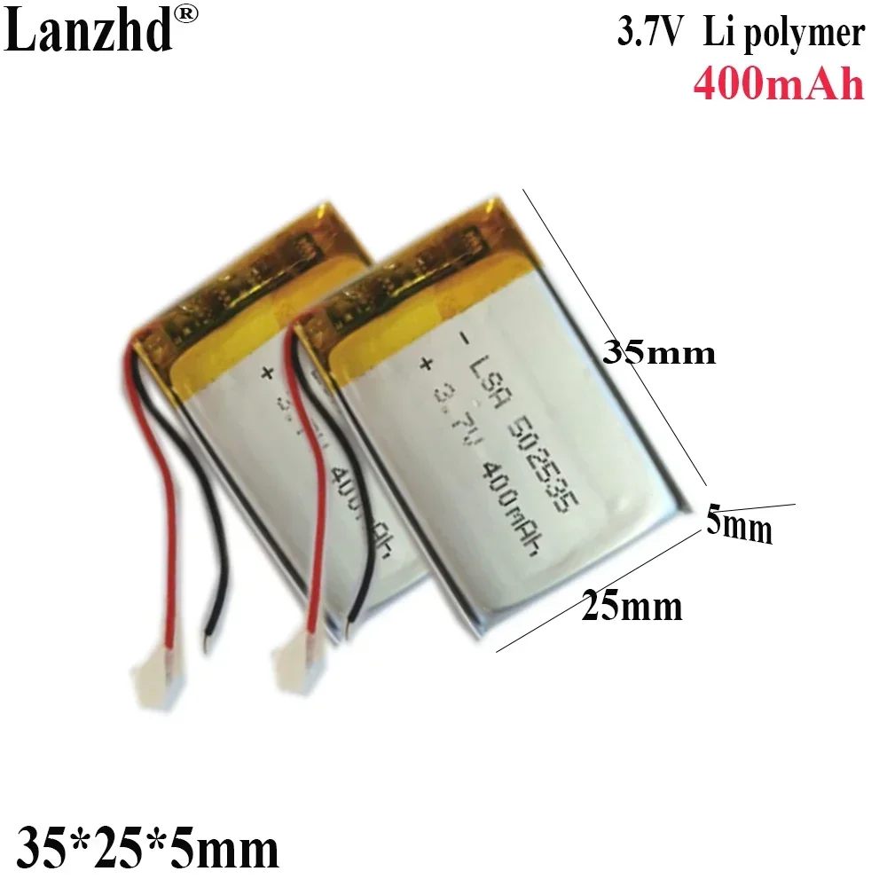 1-15pcs 3.7V Li Polymer Battery For Bluetooth speaker travel recorder night light MP3 PAD camera recorder Speaker 400mAh 502535