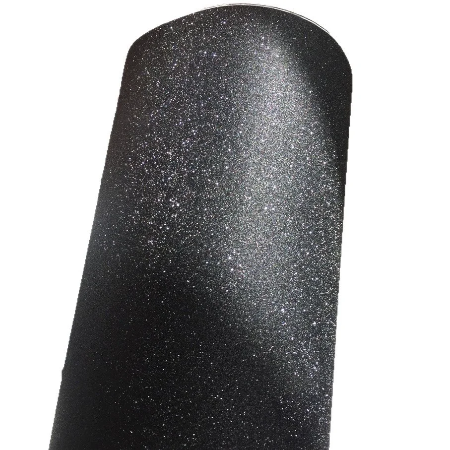 Premium Matte Black Glitter Vinyl Wrap Film Roll Self Adhesive Decal Car Wrapping Foil with Air Release Bubble Free view 5