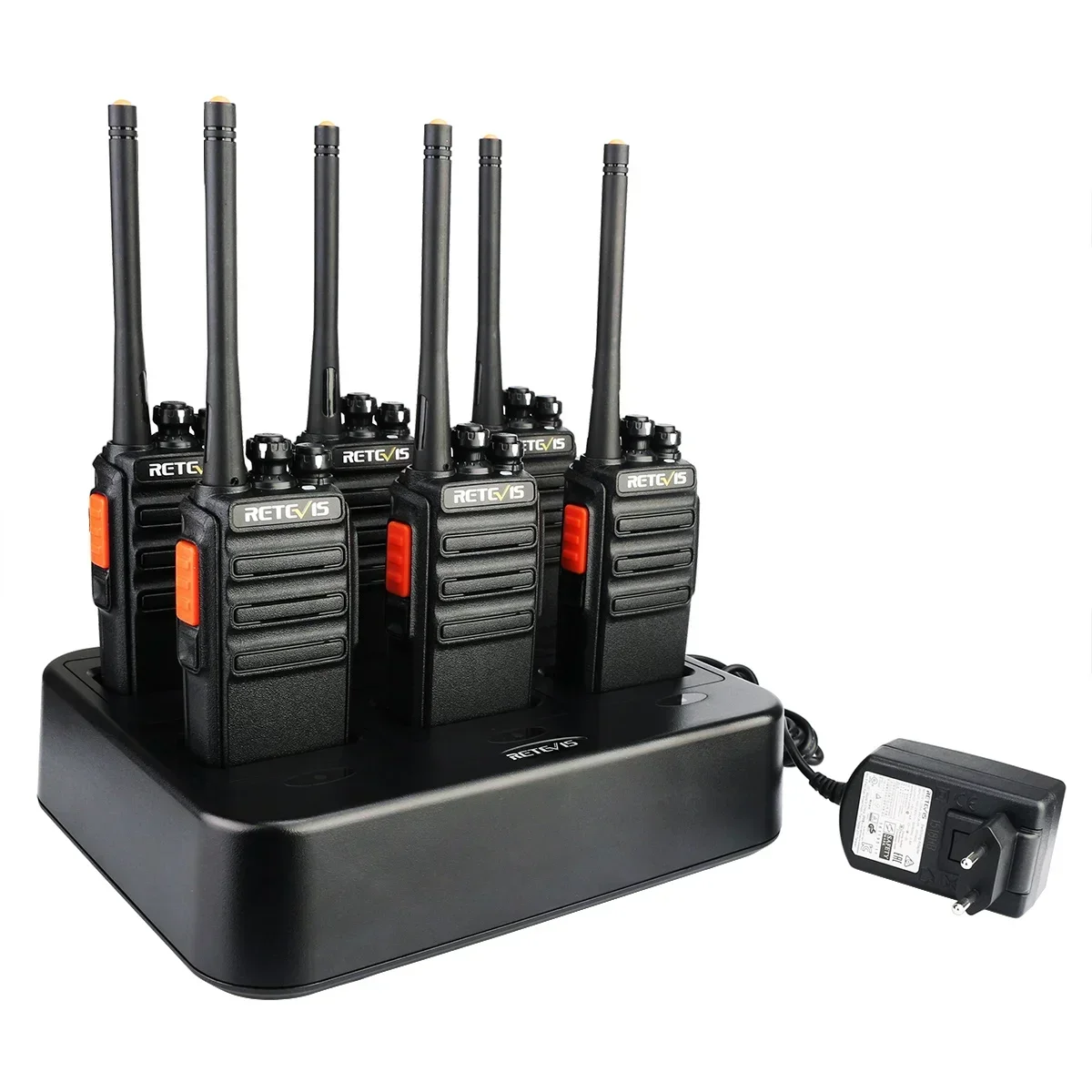 6 عبوات Retevis RT24 PMR446 جهاز اتصال لاسلكي خالي من الترخيص طويل المدى 16 قناة VOX راديو محمول باتجاهين مع شاحن سريع 6 اتجاهات