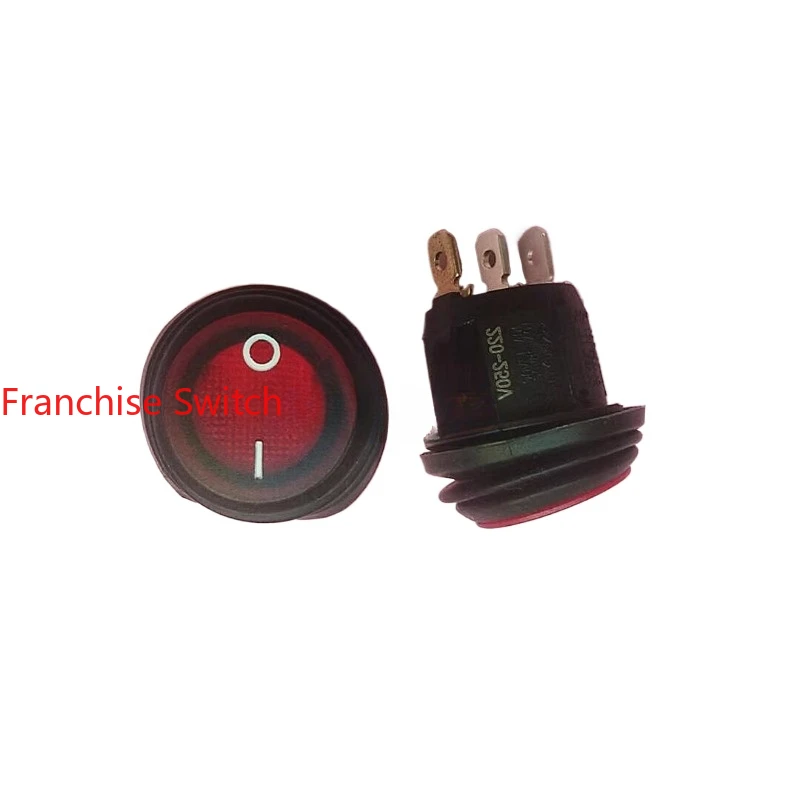 10PCS opening 20MM round red light tripod waterproof boat switch 10A with certification R13-112B8