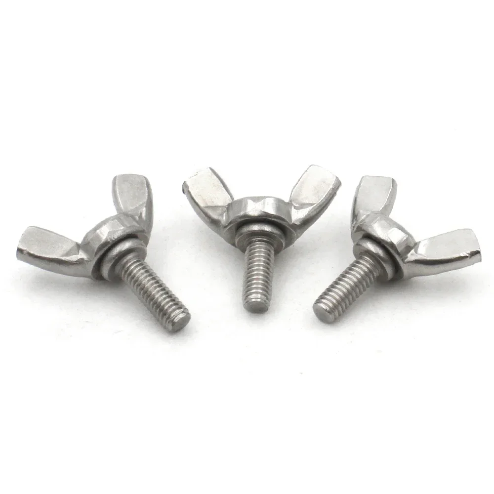 1/2 / 5/ 10pcs M3 M4 M5 M6 M8 M10 M12 A2-70 304 Stainless Steel Hand Tighten Screws Butterfly Bolt Wing Thumb Screw Claw