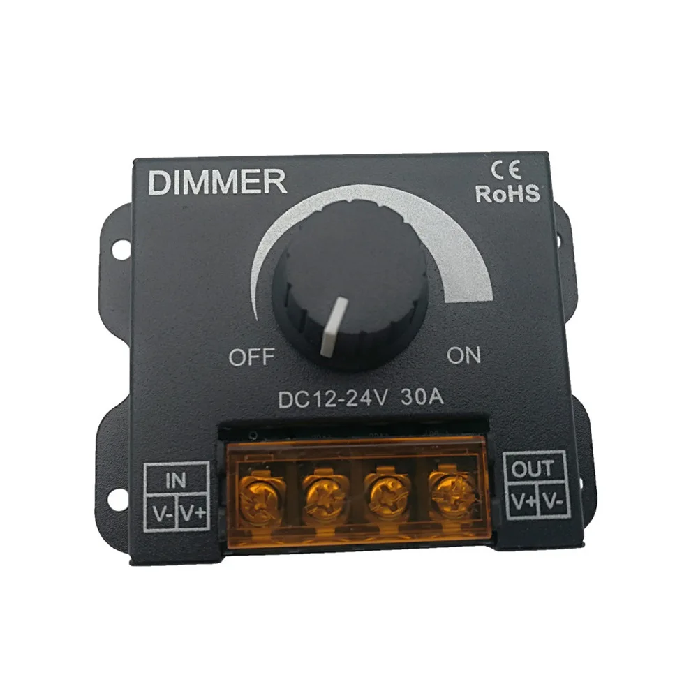 

8A/30A LED Dimmer DC 12V 24V 360W Adjustable Brightness Lamp Bulb Strip Driver Single Color Light Power Supply 5050 3528