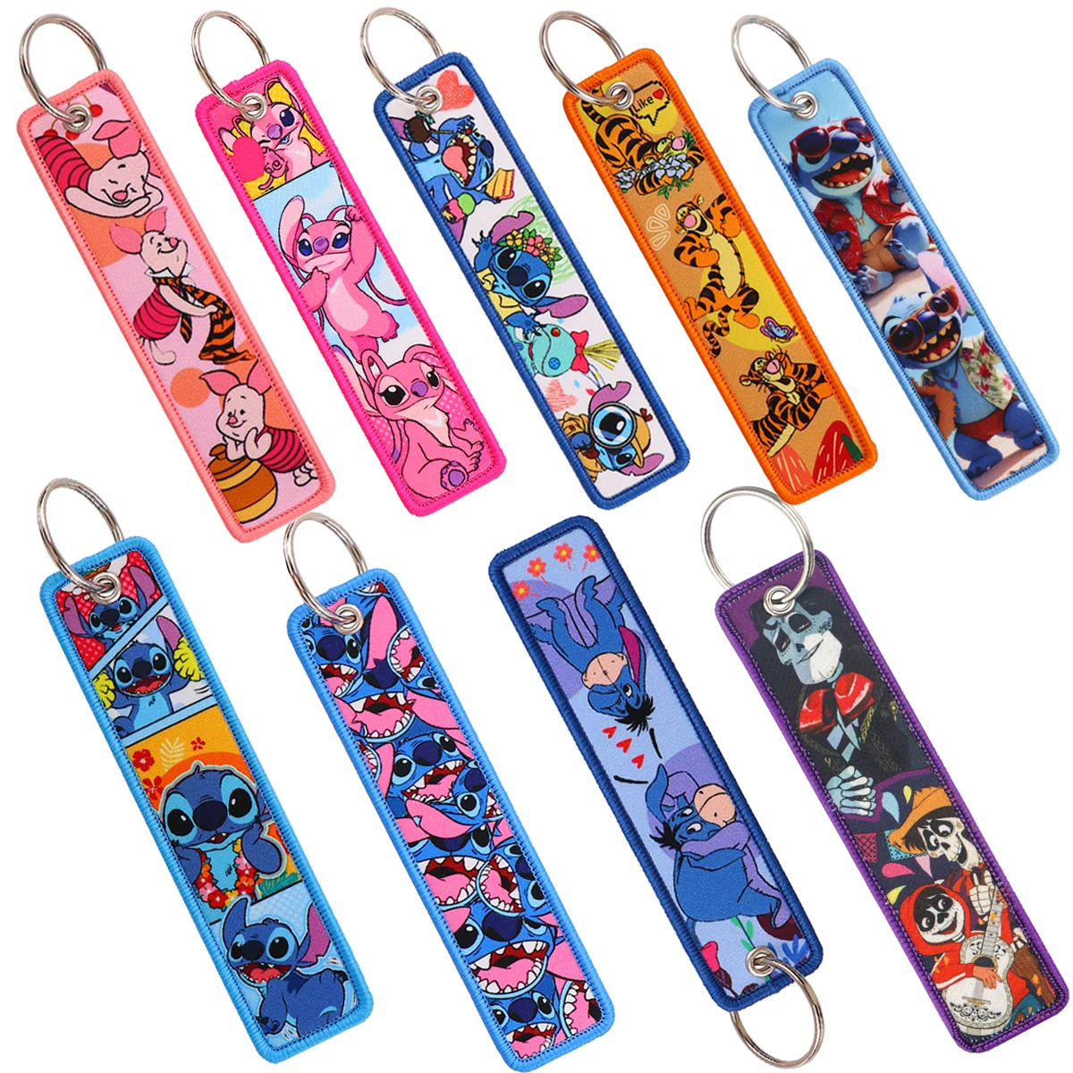 

Winnie Stitch Cute Keychain for Cars Backpack Key Holders Fashion Embroidery Keyrings Key Tag Jet Tag Accessories Gift 1PCS